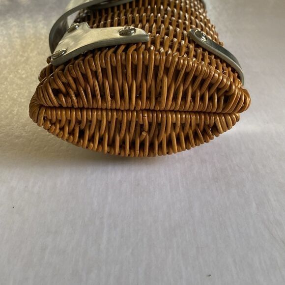 KATE SPADE Wicker/Silver Clutch Hand Carry Purse - Picture 3 of 11